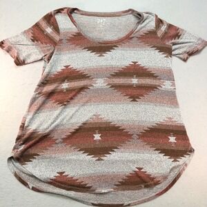 24/7‎ by maurices XL Aztec Print Short Sleeve Round Neck T-Shirt Womens